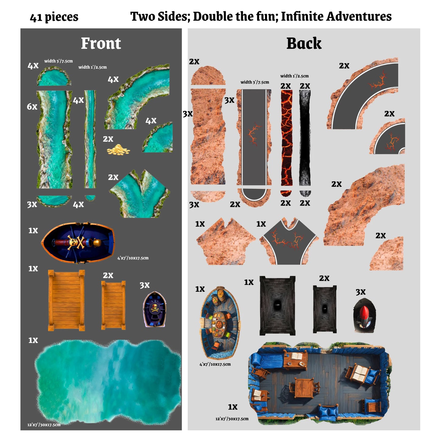 Cheap DND Terrain Dungeons&Dragons Rivers and roads Starter Set 2D Figurines Bulk 28mm Minis Accessories Terrain D&D 5E Pathfinder Figures kit TTRPG Tabletop RPG Games asset Gift for DM DND Flat Dungeons and Dragons Map D And D Players Supplies DM Screen Tiles Miniatures