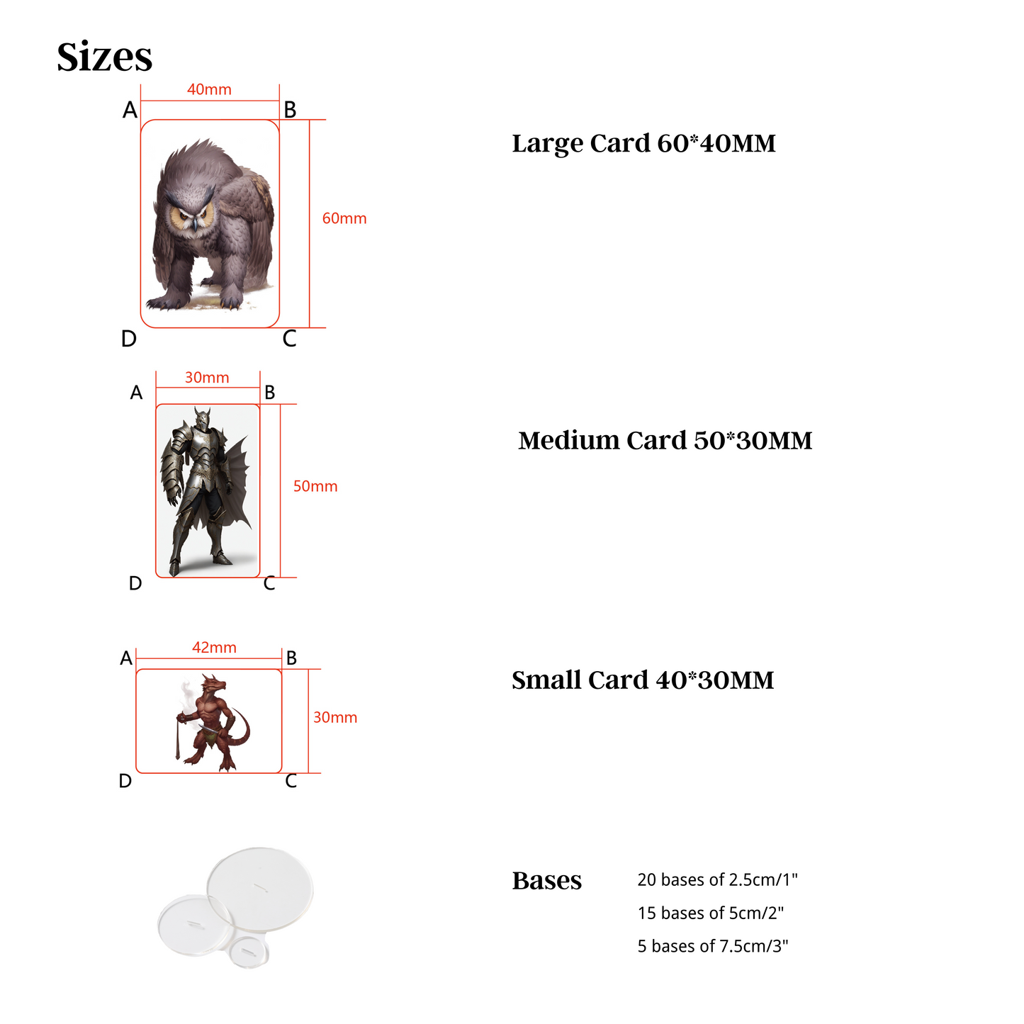 DND Miniatures Starter Set Monster Card Flat Minis for D&D 5E|Pathfinder|TTRPG