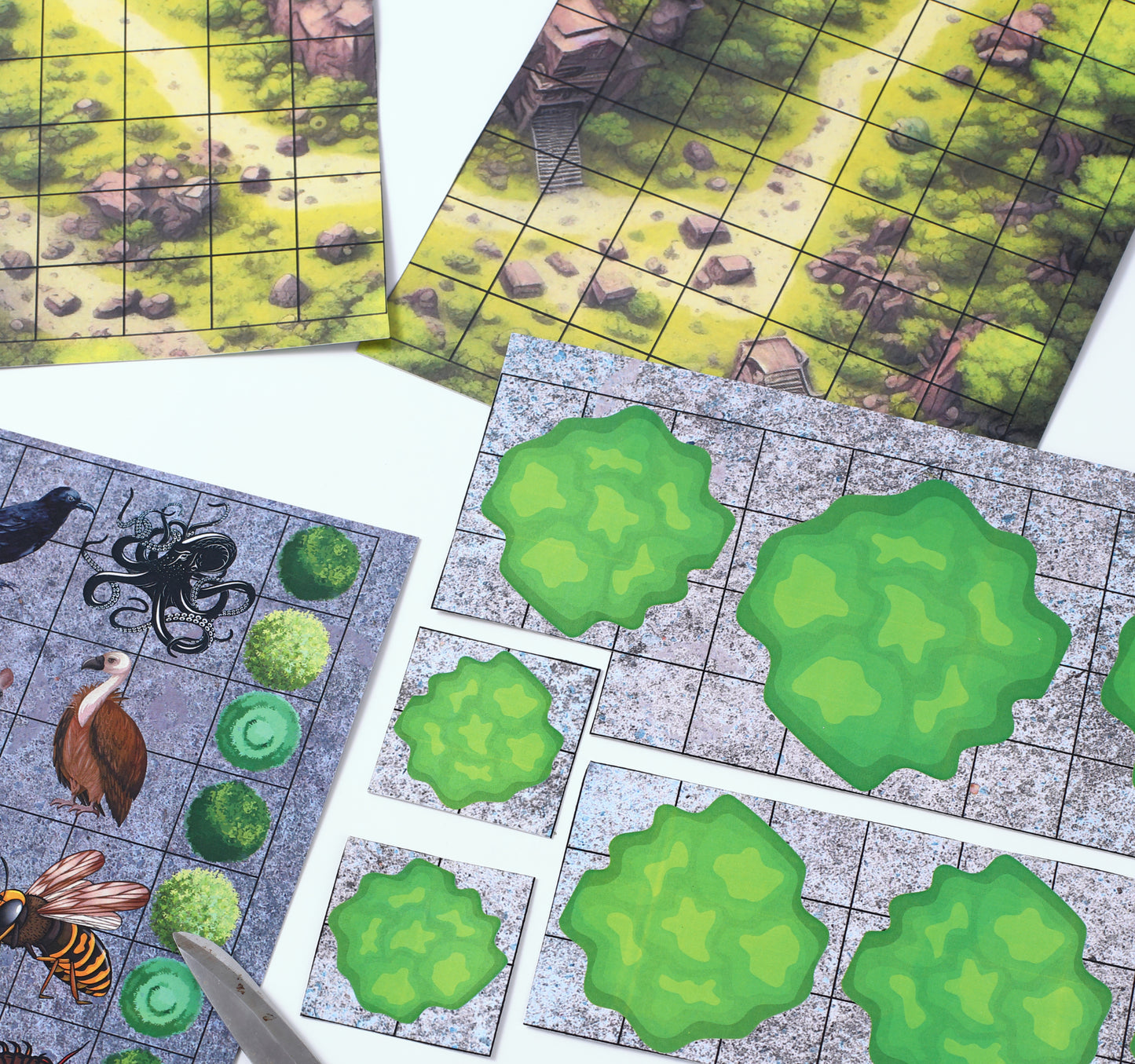 DND Terrain Tiles Dungeons&Dragons Starter Set 28mm Minis Accessories Terrain D&D 5E Pathfinder Figures kit TTRPG Tabletop RPG Games asset Gift for DM DND Flat 2D Figurines Bulk Dungeons and Dragons Map D And D Players Supplies Miniatures
