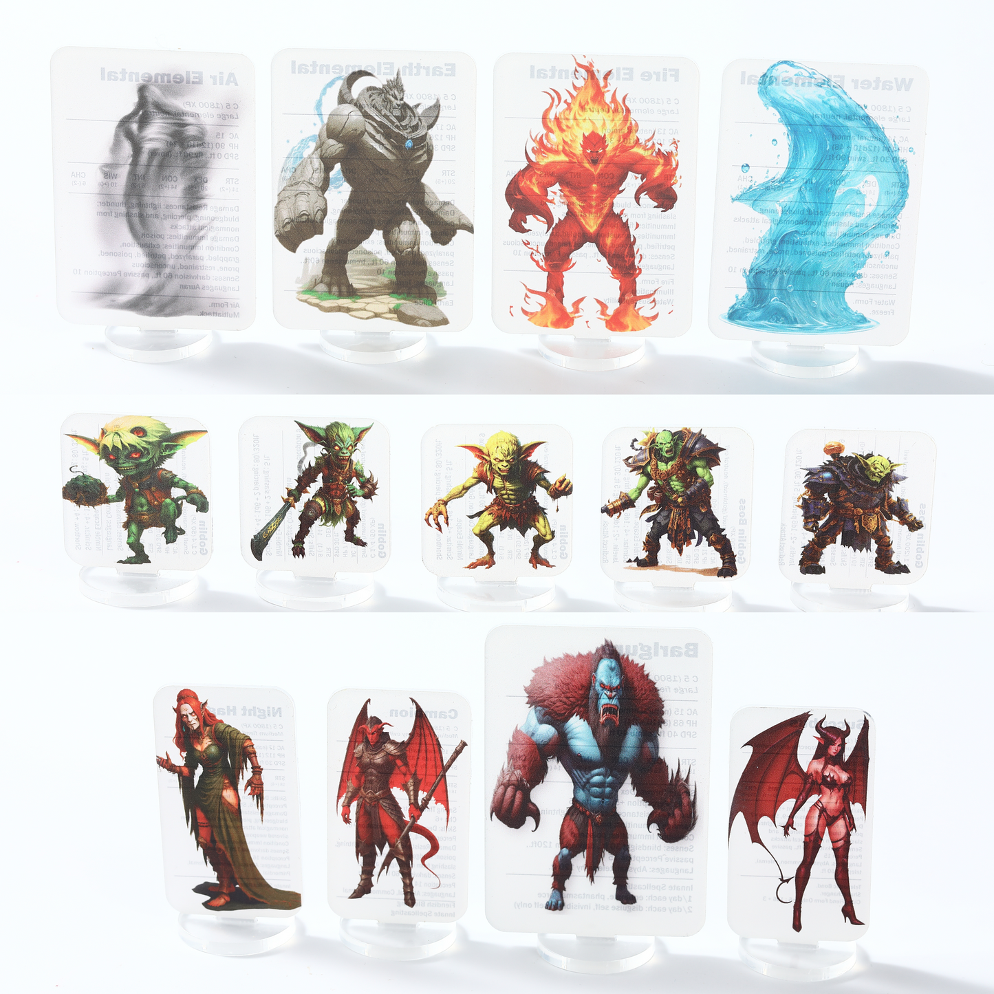 DND Miniatures Starter Set Monster Card Flat Minis for D&D 5E|Pathfinder|TTRPG