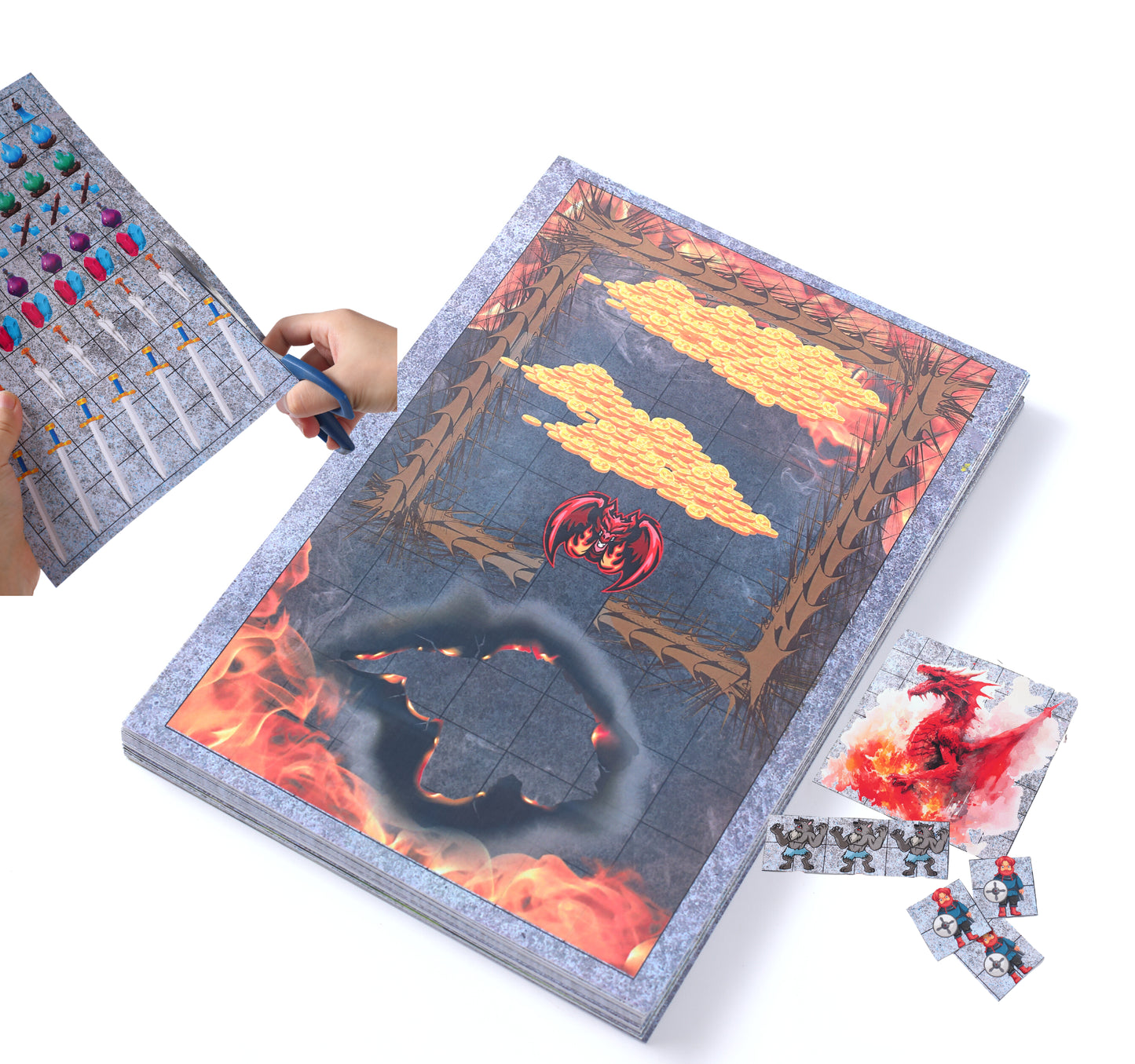 DND Terrain Tiles Dungeons&Dragons Starter Set 28mm Minis Accessories Terrain D&D 5E Pathfinder Figures kit TTRPG Tabletop RPG Games asset Gift for DM DND Flat 2D Figurines Bulk Dungeons and Dragons Map D And D Players Supplies Miniatures