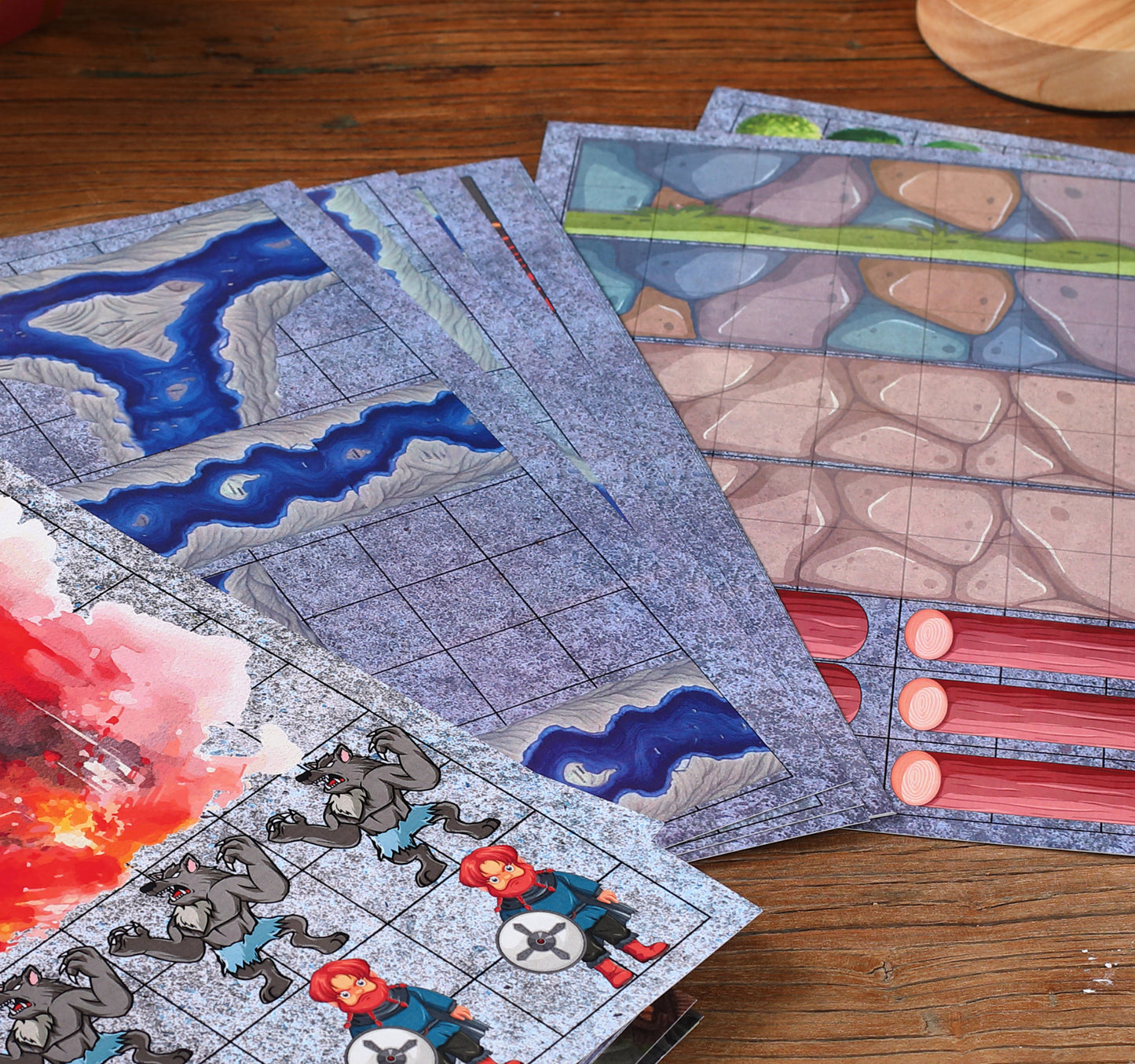 DND Terrain Tiles Dungeons&Dragons Starter Set 28mm Minis Accessories Terrain D&D 5E Pathfinder Figures kit TTRPG Tabletop RPG Games asset Gift for DM DND Flat 2D Figurines Bulk Dungeons and Dragons Map D And D Players Supplies Miniatures
