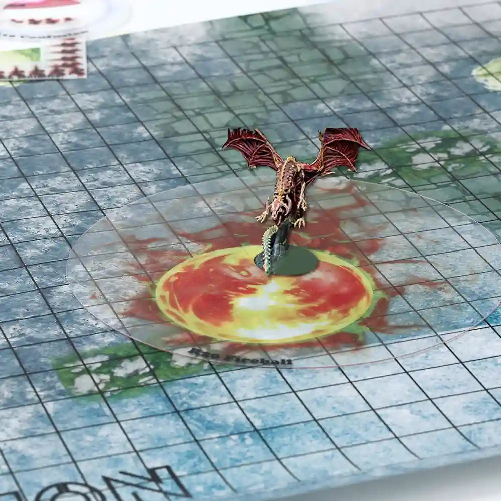 AOE Spell Effects Templates D&D 5E Miniatures starter set Area of Damage Markers Tabletop Dungeons and Dragons Pathfinder Warhammer RPG Gaming Grid Accessories DM Game Master maps tiles gift