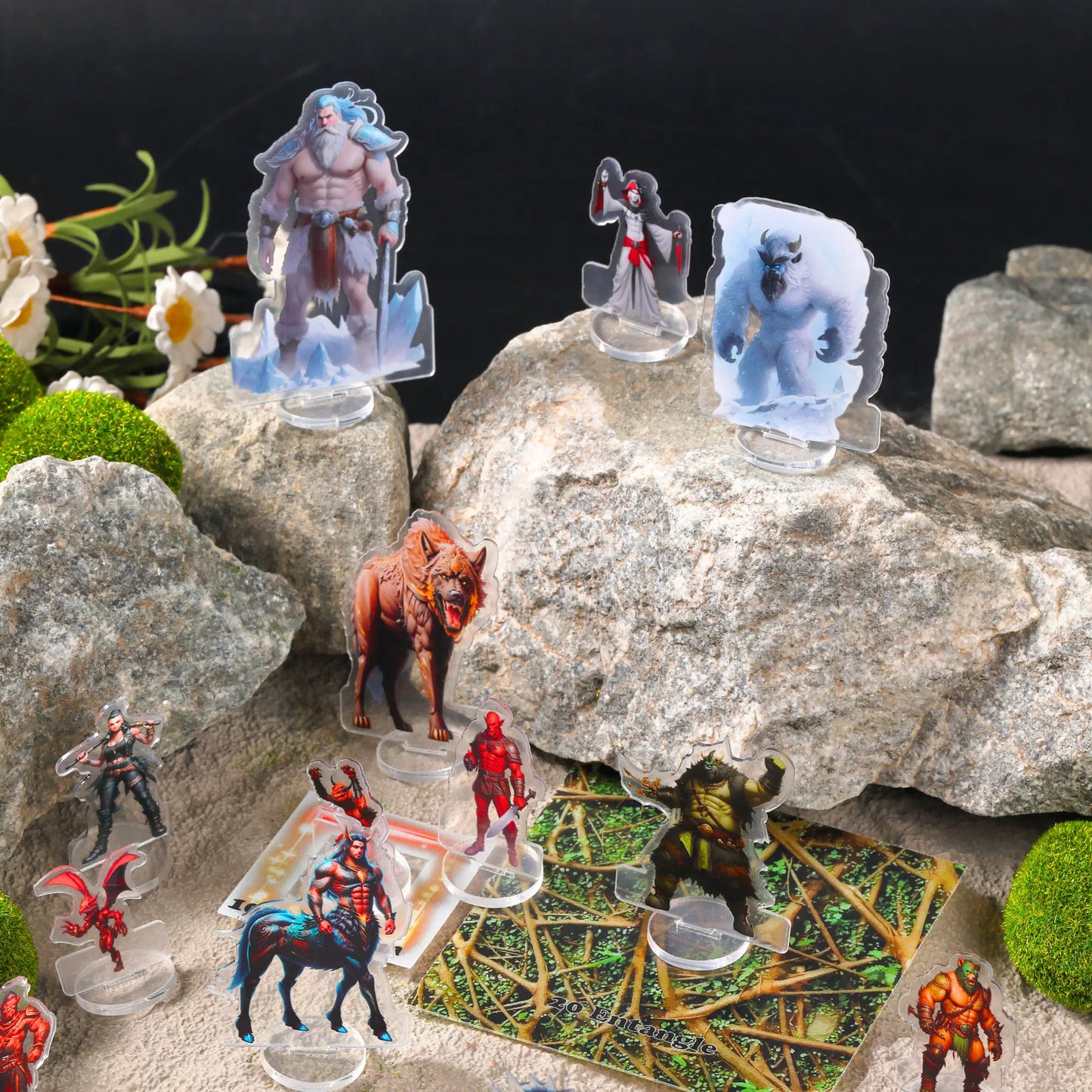 DND Miniatures Wild Tribal Set 97Pcs Flat Minis for D&D 5E|Pathfinder|TTRPG
