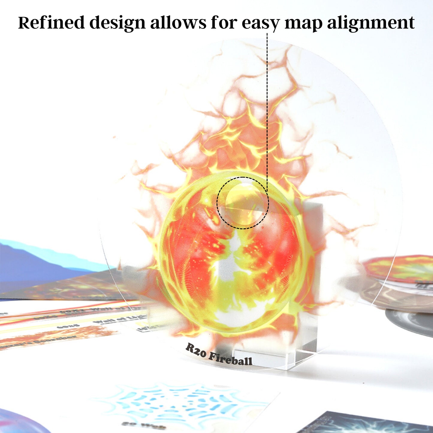 AOE Spell Effects Templates D&D 5E Miniatures starter set Area of Damage Markers Tabletop Dungeons and Dragons Pathfinder Warhammer RPG Gaming Grid Accessories DM Game Master maps tiles gift