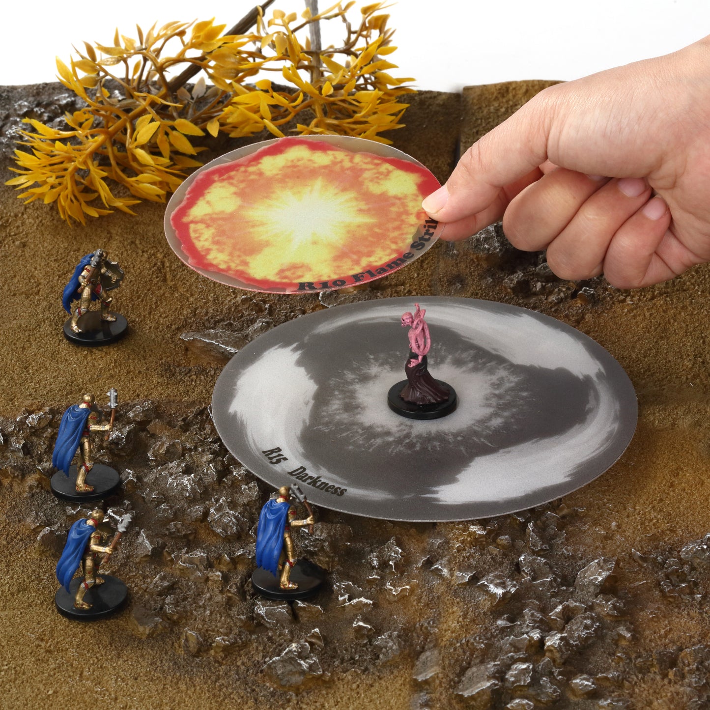AOE Spell Effects Templates D&D 5E Miniatures starter set Area of Damage Markers Tabletop Dungeons and Dragons Pathfinder Warhammer RPG Gaming Grid Accessories DM Game Master maps tiles gift