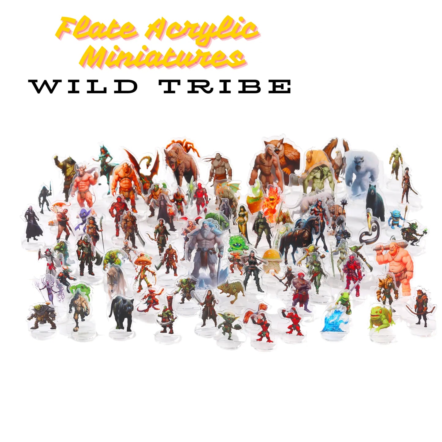 dnd flate acrylic miniatures wild tribe orc goblin d&d stater set minis dnd miniatures flat acrylic figures 173 set 2d Miniaturen