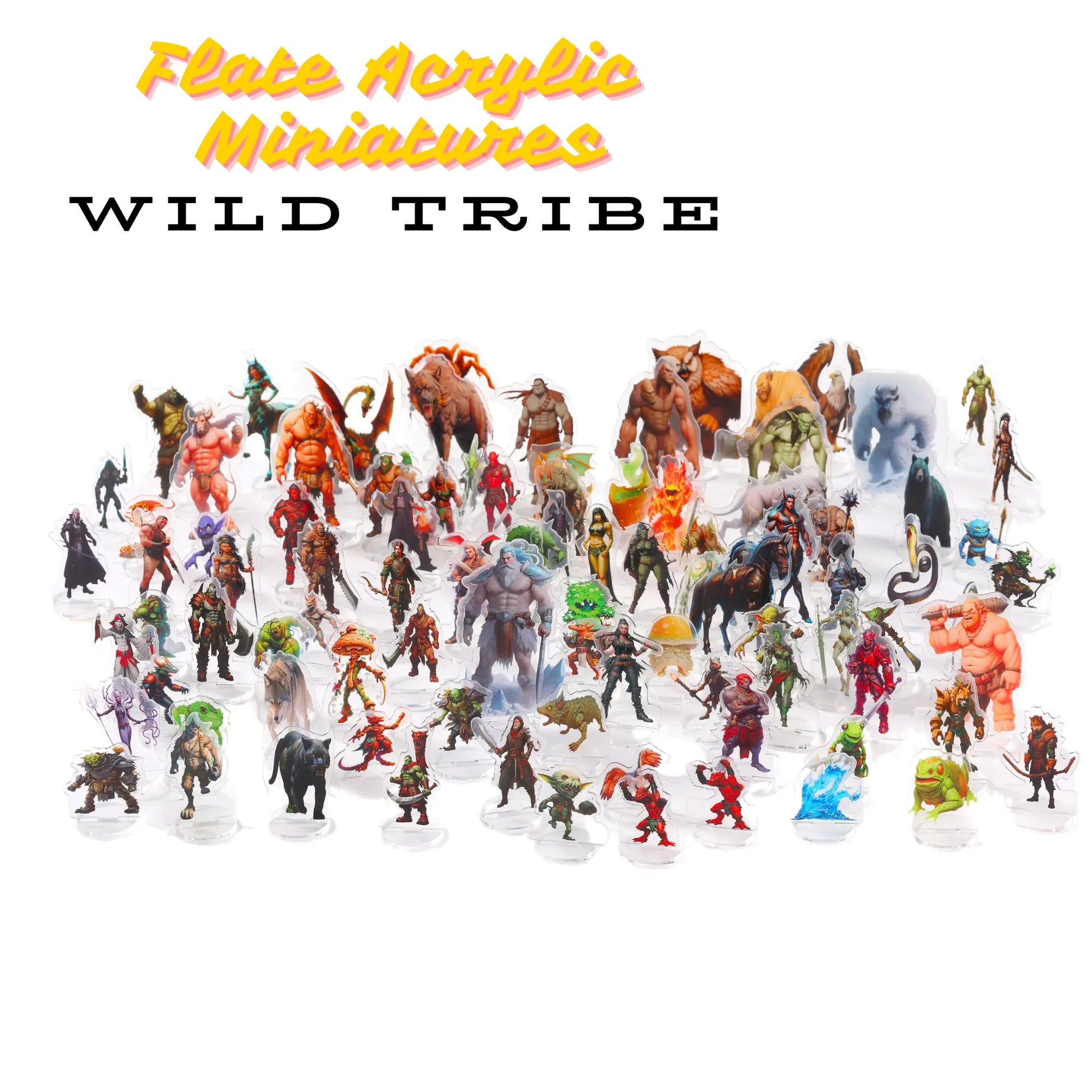 dnd flate acrylic miniatures wild tribe orc goblin d&d stater set minis dnd miniatures flat acrylic figures 173 set 2d Miniaturen