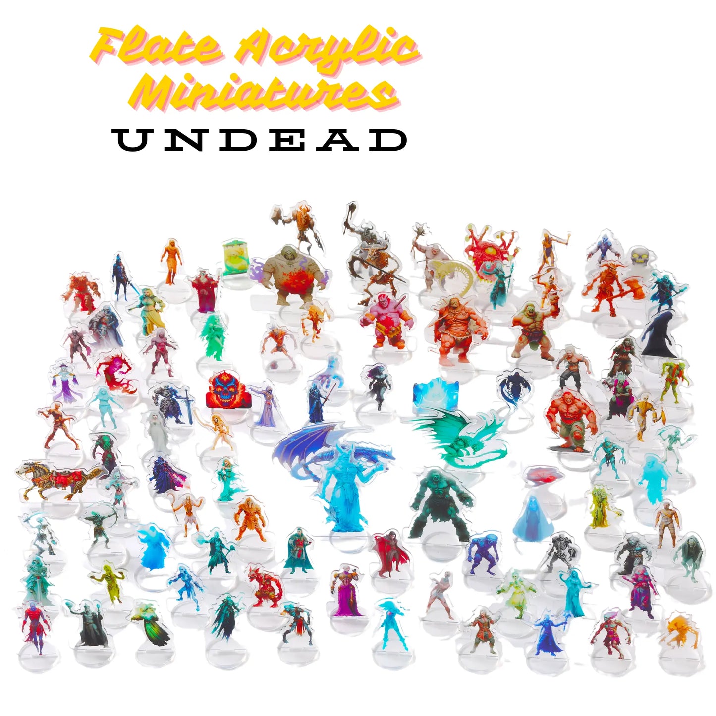 dnd flate acrylic miniatures undead d&d stater set minis dnd miniatures flat acrylic figures 173 set 2d Miniaturen