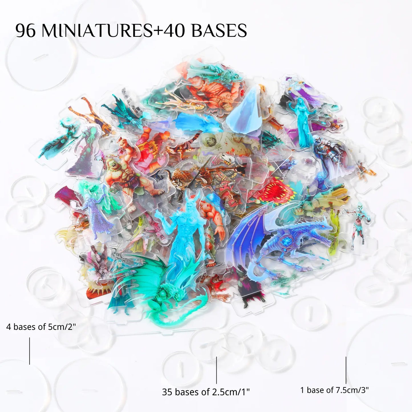 DND Miniatures Undead Set 94Pcs Flat Minis for D&D 5E|Pathfinder|TTRPG 2D