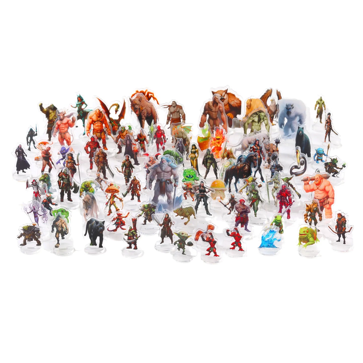 DND Miniatures Wild Tribal Set 97Pcs Flat Minis for D&D 5E|Pathfinder|TTRPG