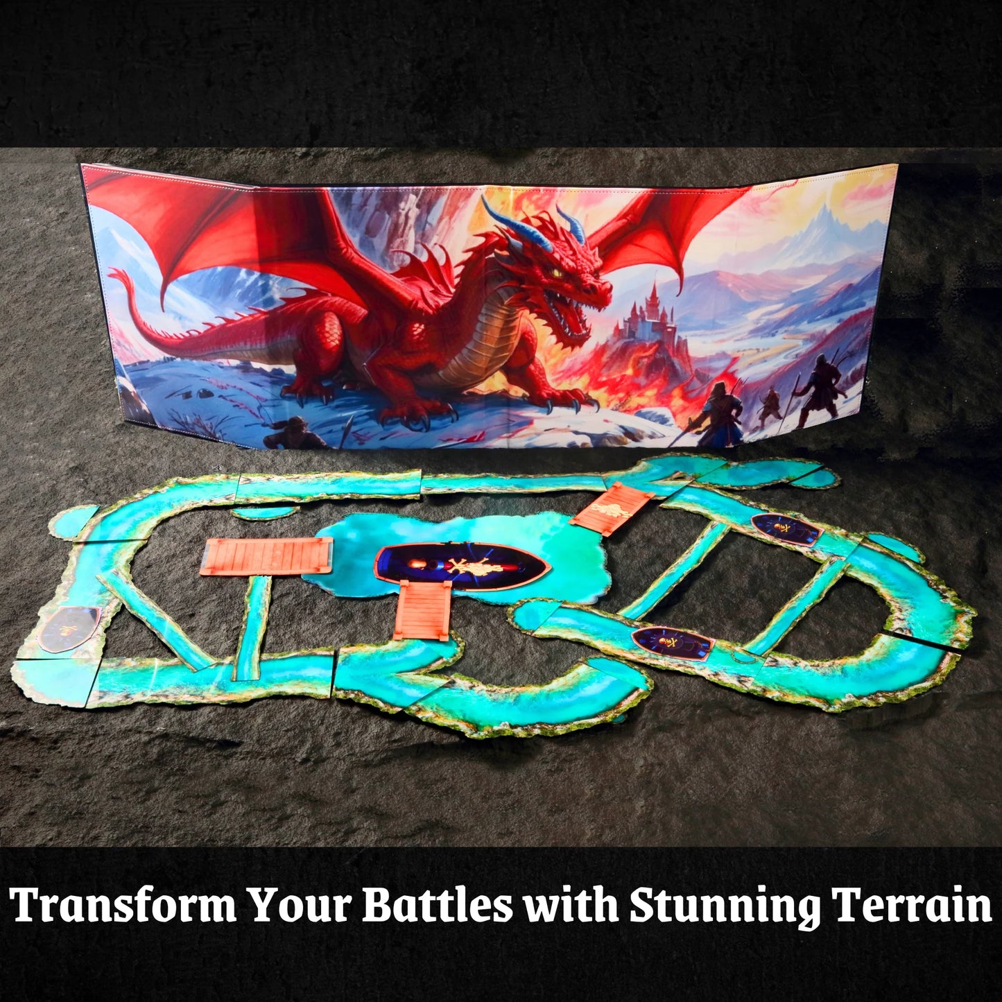 Cheap DND Terrain Dungeons&Dragons Rivers and roads Starter Set 2D Figurines Bulk 28mm Minis Accessories Terrain D&D 5E Pathfinder Figures kit TTRPG Tabletop RPG Games asset Gift for DM DND Flat Dungeons and Dragons Map D And D Players Supplies DM Screen Tiles Miniatures