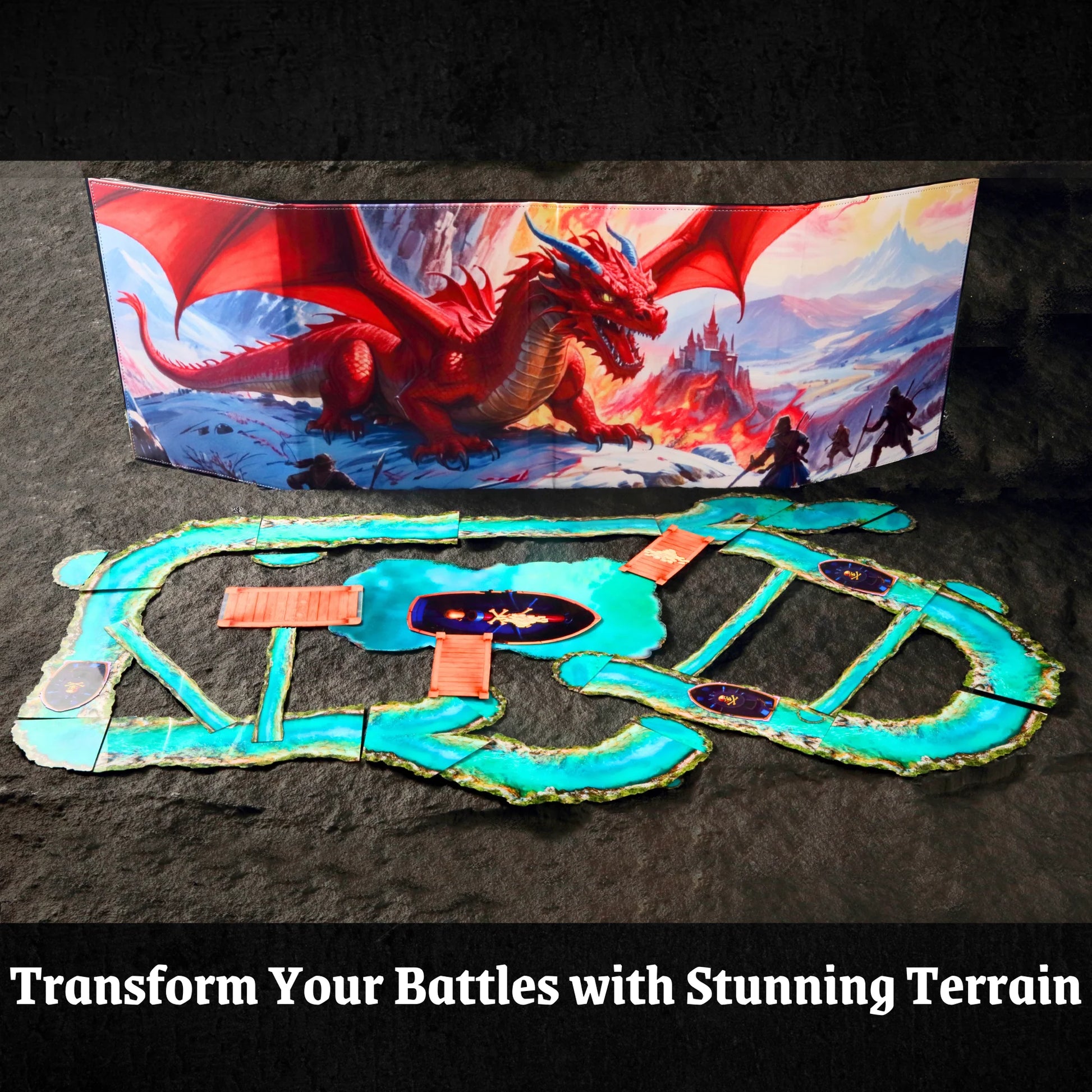 Cheap DND Terrain  Dungeons&Dragons Rivers and roads Starter Set 2D Figurines Bulk 28mm Minis Accessories Terrain D&D 5E Pathfinder Figures kit TTRPG Tabletop RPG Games asset Gift for DM DND Flat  Dungeons and Dragons Map D And D Players Supplies  DM Screen  Tiles Miniatures