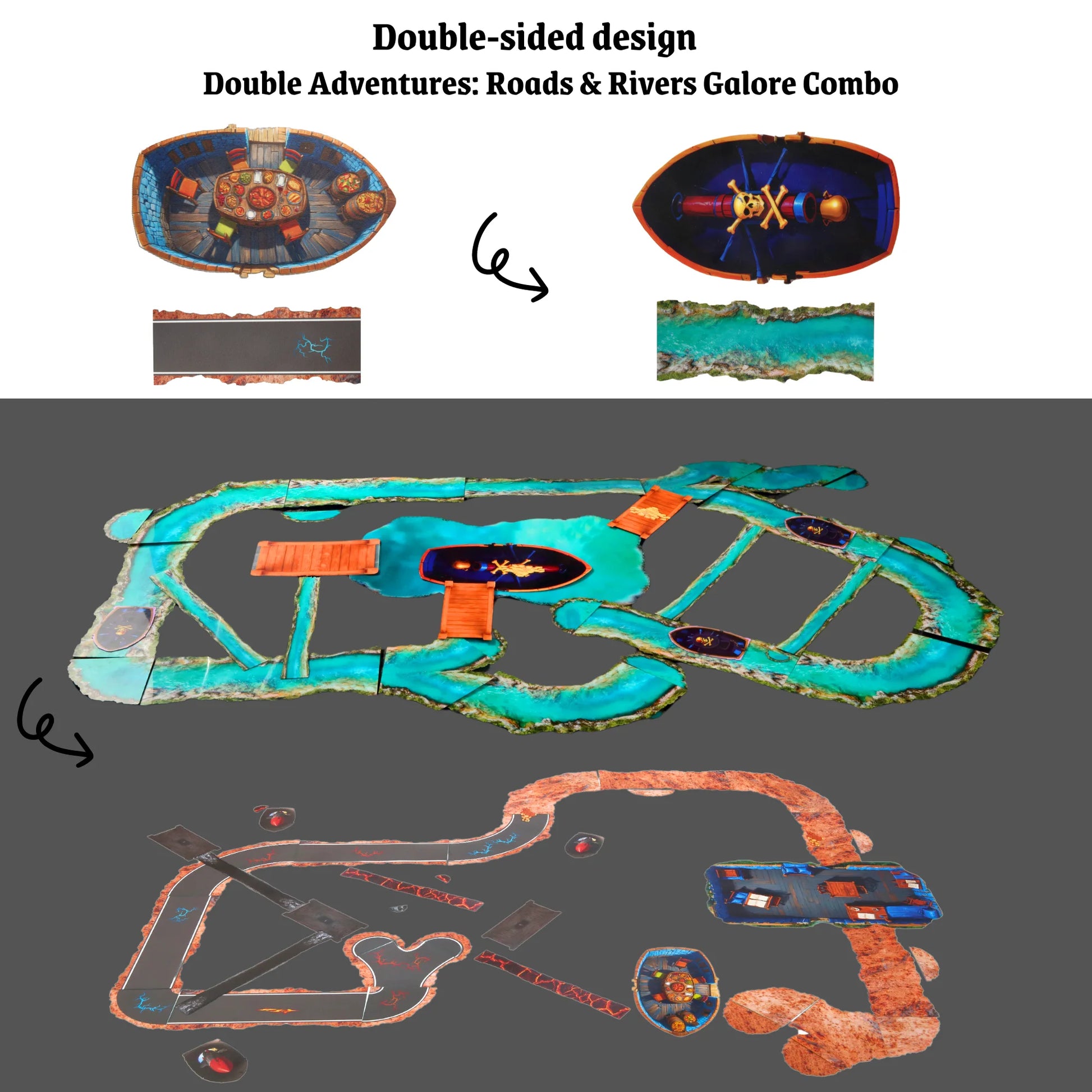 Cheap DND Terrain  Dungeons&Dragons Rivers and roads Starter Set 2D Figurines Bulk 28mm Minis Accessories Terrain D&D 5E Pathfinder Figures kit TTRPG Tabletop RPG Games asset Gift for DM DND Flat  Dungeons and Dragons Map D And D Players Supplies  DM Screen  Tiles Miniatures