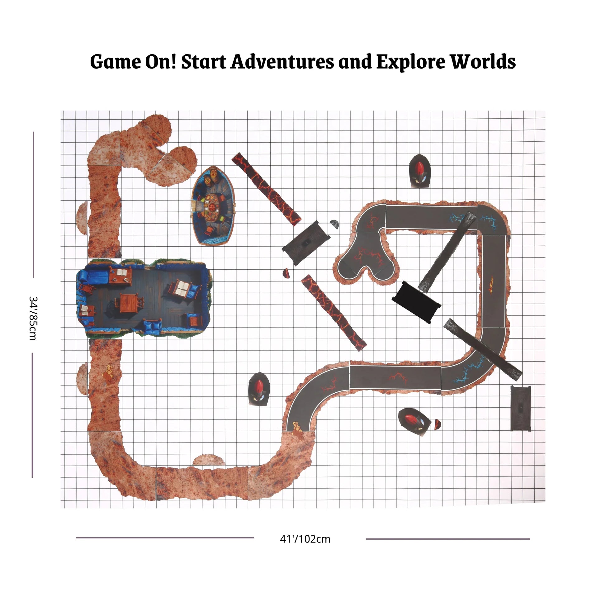 Cheap DND Terrain  Dungeons&Dragons Rivers and roads Starter Set 2D Figurines Bulk 28mm Minis Accessories Terrain D&D 5E Pathfinder Figures kit TTRPG Tabletop RPG Games asset Gift for DM DND Flat  Dungeons and Dragons Map D And D Players Supplies  DM Screen  Tiles Miniatures