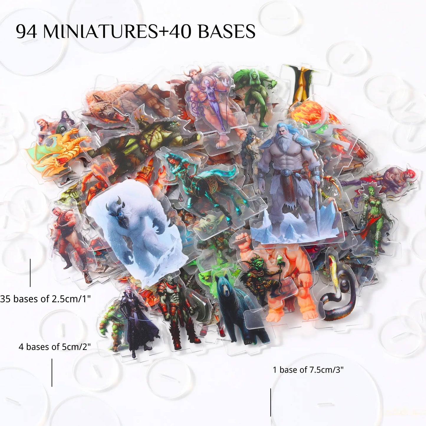 DND Miniatures Wild Tribal Set 97Pcs Flat Minis for D&D 5E|Pathfinder|TTRPG